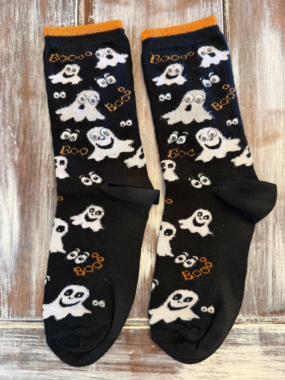 Halloween Ghost Socks with Googly Eyes